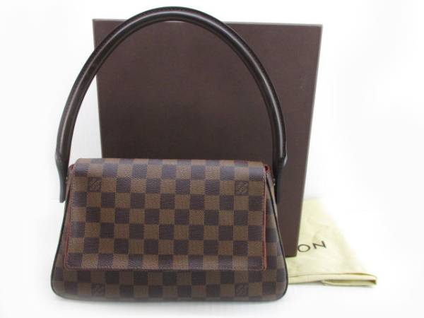 n0370 LOUIS VUITTON ヴィトン ミニルーピング ダミエ柄 箱有