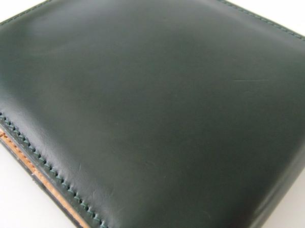 □GANZOガンゾ ダークグリーン コードバンレザー 二つ折り財布