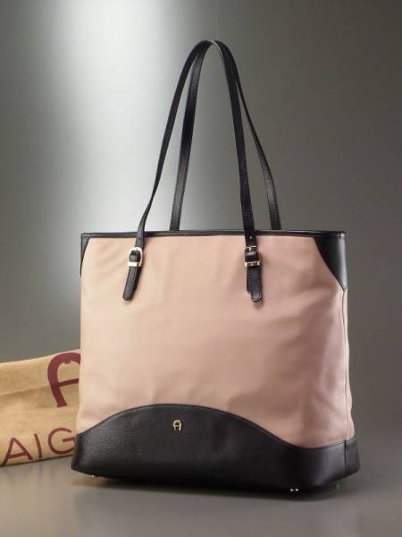 C9387*美品*アイグナー*A4収納◎/バイカラー/レザートートバッグ