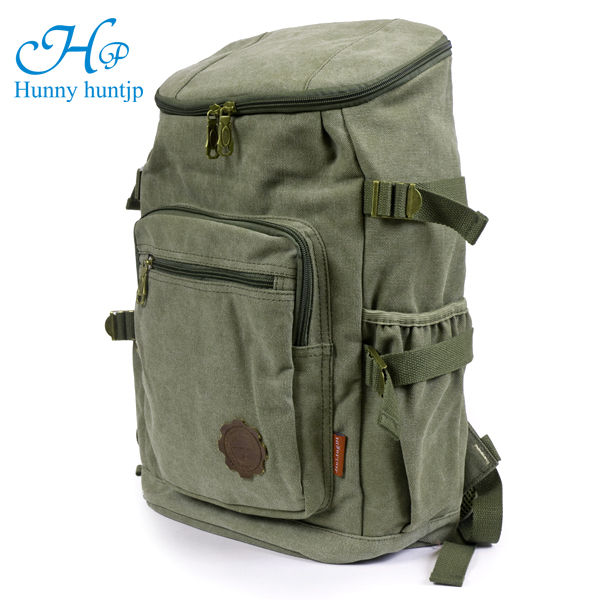 B4 キャンバス ボックス型 カジュアル リュックサック 緑 /1800