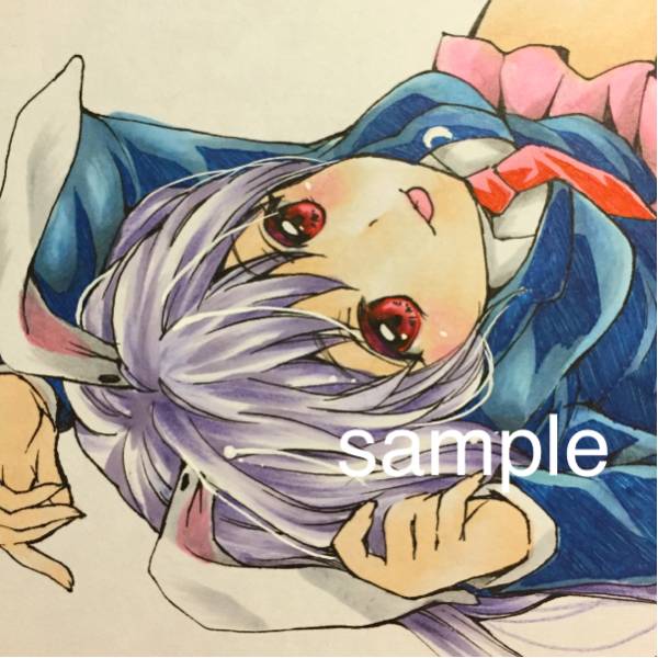 【東方】イラスト色紙【鈴仙優曇華院イナバ】 鈴仙優曇華院イナバ うどんげ 東方 手描き 同人イラスト色紙