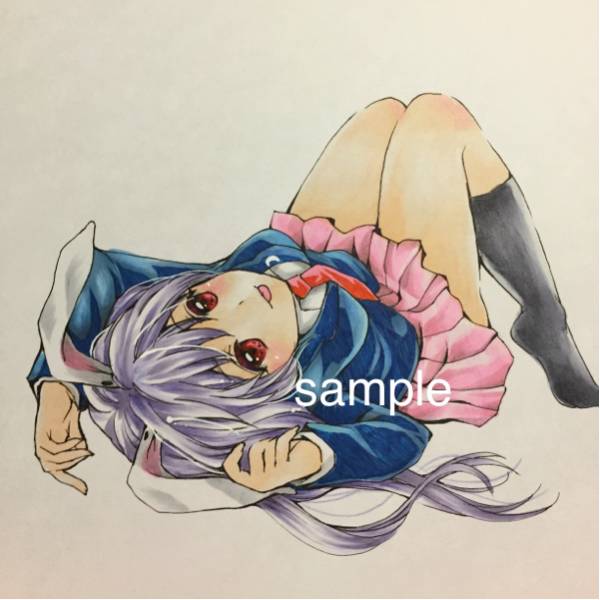 鈴仙優曇華院イナバ うどんげ 東方 手描き 同人イラスト色紙