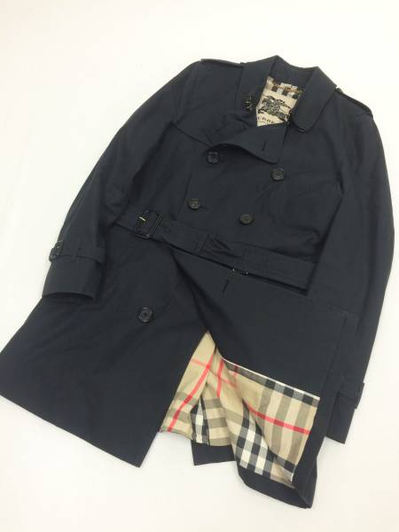 BURBERRY ケンジントン トレンチコート ノバチェック ブラック 英国製 美品22万BURBERRY ケンジントン ノバチェック柄トレンチコート
