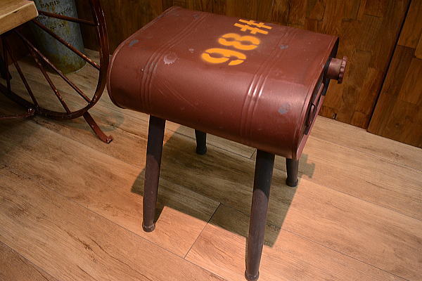HT14A-2* ハンドメイドオイル缶スツール1円outletサイドテーブル