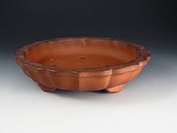 中国古鉢☆朱泥輪花15cm ☆ 宜興紫砂 盆栽鉢 鉢 花、園芸 【公式通販】