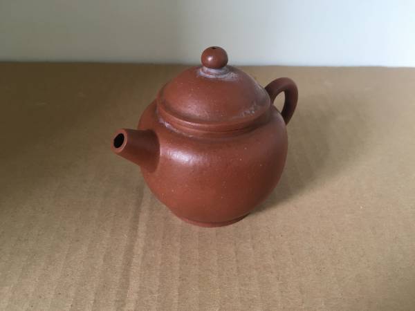 朱泥急須 唐物 七十年代 時代唐物 宜興 清朝中期 梨皮泥 朱泥鉄砲口急須 煎茶道具 Z18 骨董
