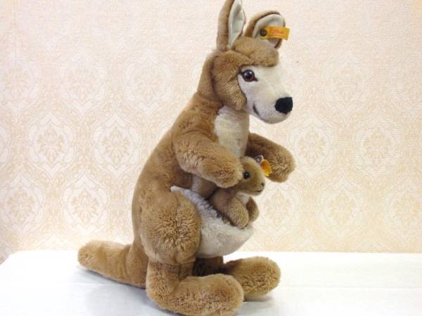 steiffシュタイフ/ ビンテージ カンガルーの親子/ 40㎝&13㎝