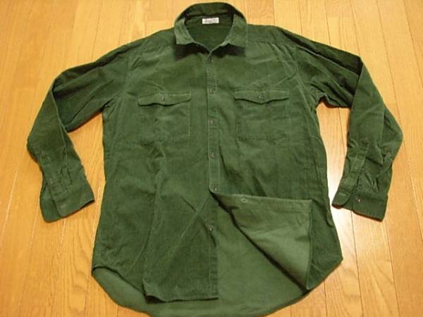 papas パパス　かっこいい長袖シャツ　ダークグリーン　Ｌ