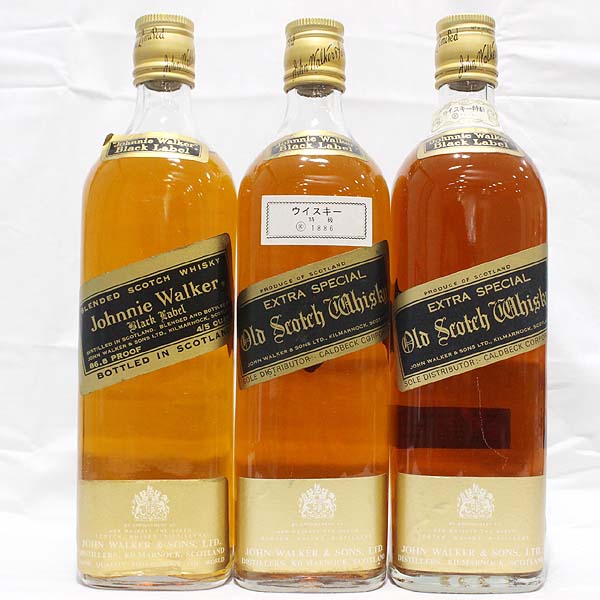 未開封☆Johnny Walker ブラックラベル 12年 黒金キャップ 3本セット 750ml