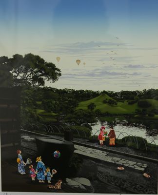 ヒロヤマガタ 【 水前寺公園 】 シルク・新額 版画 シルクスクリーン