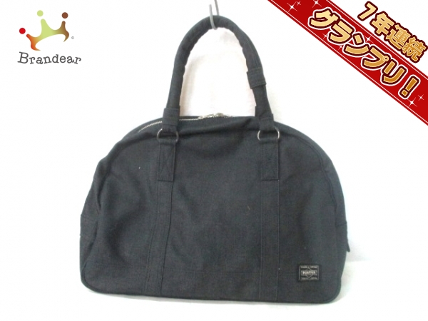 ポーター ハンドバッグ 美品 - 黒 コットン PORTER/吉田