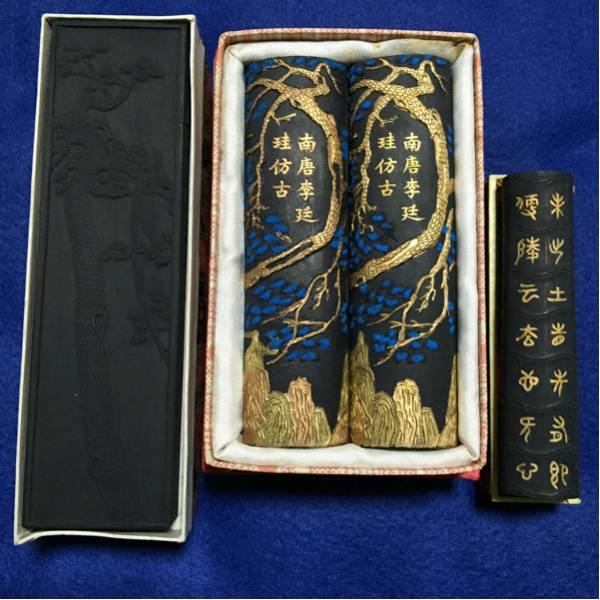 古墨 南海輕膠松煙墨 中国墨 143g 軽膠松煙 上海墨厂出品 唐墨 美品 古