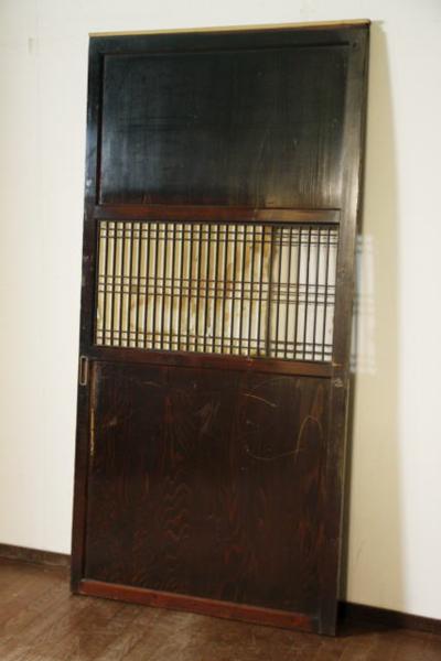 古建具！古民家の縦格子引戸・一枚！帯戸/蔵戸/和風/間仕切②