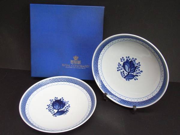 中古☆ROYAL COPENHAGEN ブルーフラワー プレート 2枚set☆IM8 ご覧
