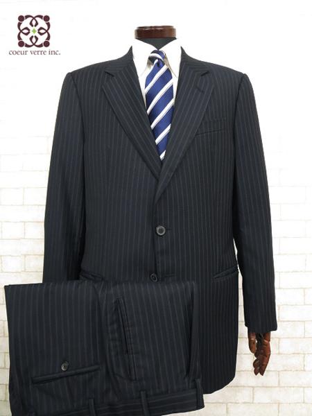 ◎超美品 【アルマーニコレツィオーニ ARMANI COLLEZIONI】 ウール素材 ストライプ柄 シングル ２ボタン スーツ サイズ５２R　/MS0716