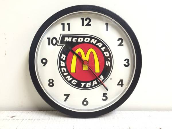 Xmas期間限定特価！マクドナルド レーシング クロック 掛時計