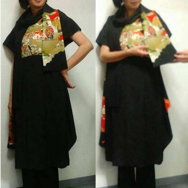 小袖☆十二単のお姫様が胸元に！留袖ワンピースドレス・ストール