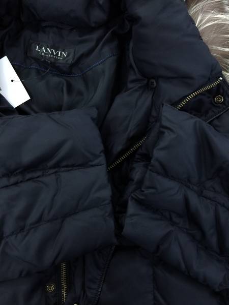 LANVIN COLLECTION◇ダウンジャケット/-/ナイロン/BLK/無地