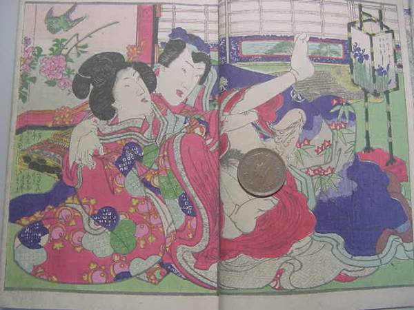 □淫水亭彩春画『艶色二葉源氏』江戸艶本枕絵和本浮世絵古文書□(和書