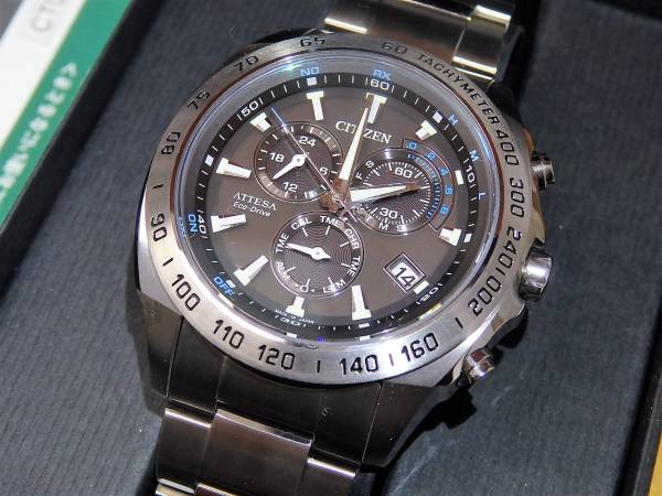 シチズン エコドライブ電波時計 クロノG ●ATP53-3032 ★超美品