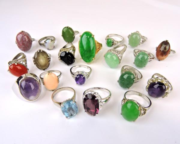 カラーストーン 指輪 リング 大量 20点セット 8号～19号 97.1g