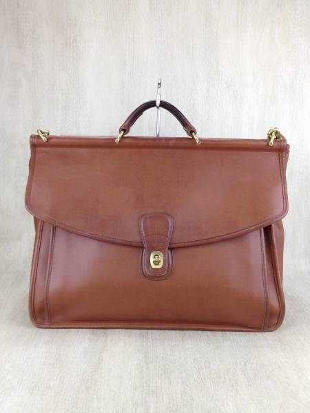 COACH◆バッグ/BRW/レザー/無地