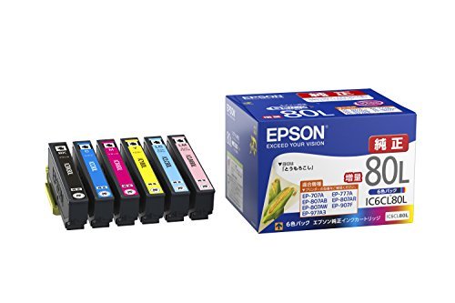 本物保証，新品 エプソン純正インク IC6CL80L 6色パック 安心取引 激安(エプソン)｜売買されたオークション情報、yahooの商品情報をアーカイブ公開 - オークファン エプソン