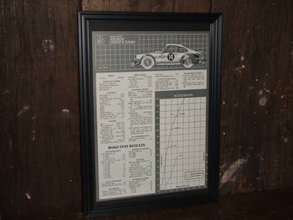 当時物 PORSCHE ポルシェ グループ4 ターボ スペック レース額装_2