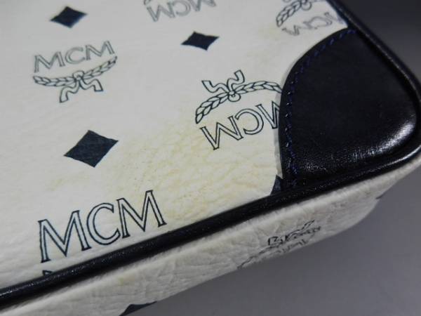 【セカンドバッグ】MCM エムシーエム 白 レザー 鞄 袋付 ドイツ