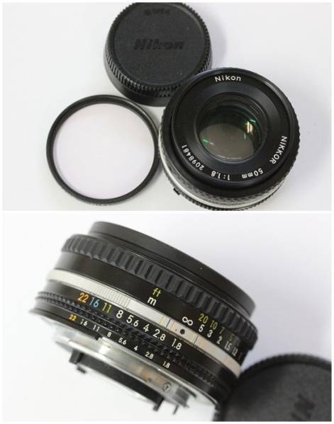 Nikon 純正 NIKKOR 50mm 単焦点薄型レンズ 1:1.8◇ジャンク Nikon