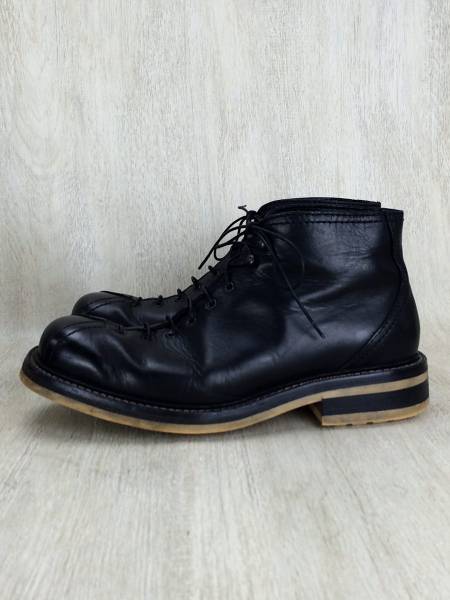 Silvano Mazza◇レザーレースアップブーツ/UK7/BLK/ソールによ