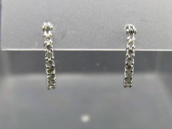 １円～Xmas★k18wg 天然ダイヤモンド0.20ct ピアス★