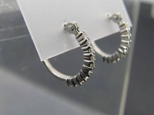 １円～Xmas★k18wg 天然ダイヤモンド0.20ct ピアス★