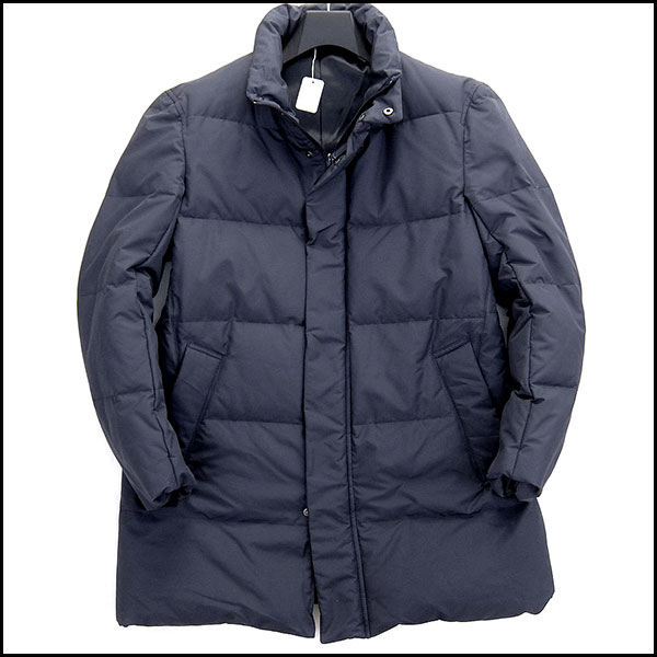 新品 ヒロココシノオム スタンドカラーダウンコートLL紺★J23795