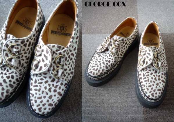美品/GEORGE COX/ジョージコックス/8961クリーパー レオパード ハラコ