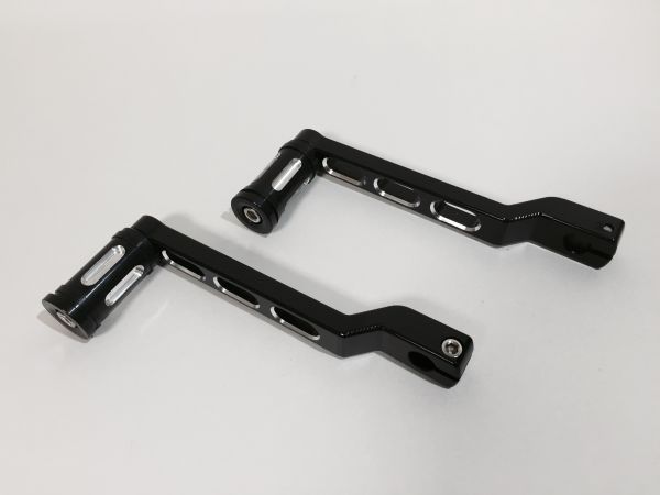 CNCシフトレバー＆ペグ フロントリアセット ブラック ハーレー