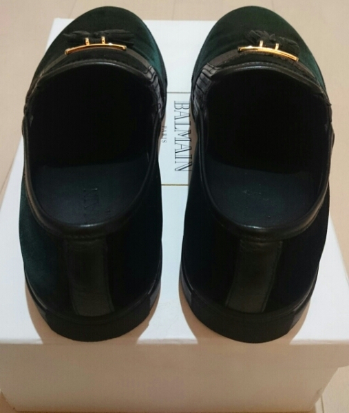新品BALMAINレザータッセルベロアスリッポン42sizeヤフオク年末