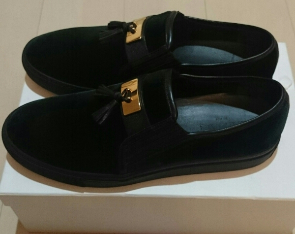 新品BALMAINレザータッセルベロアスリッポン42sizeヤフオク年末