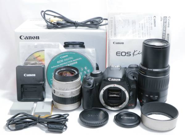 シャッター数たったの8500回■Canon キャノン EOS Kiss X3 + ダブルレンズ 即決送料無料！！初期不良返品対応！！