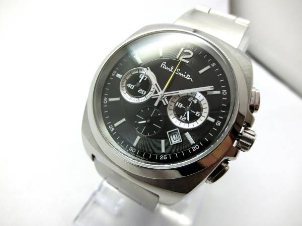 お勧め！ガラス新！美品！46440ポールスミス腕時計クロノグラフpaul smith