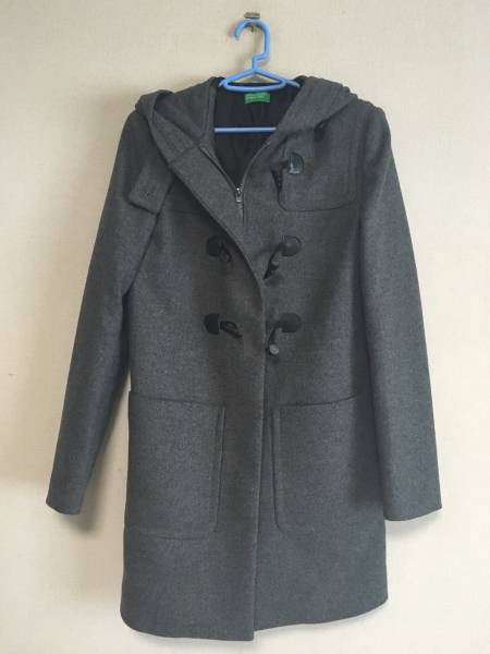 美品 BENETTONベネトン ダッフルコート☆グレー☆40（38） 女性用 