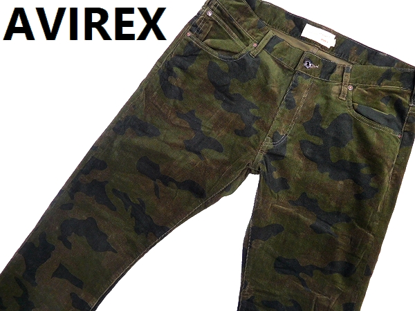 新品 AVIREX 迷彩柄 ストレッチ コーデュロイパンツ XL
