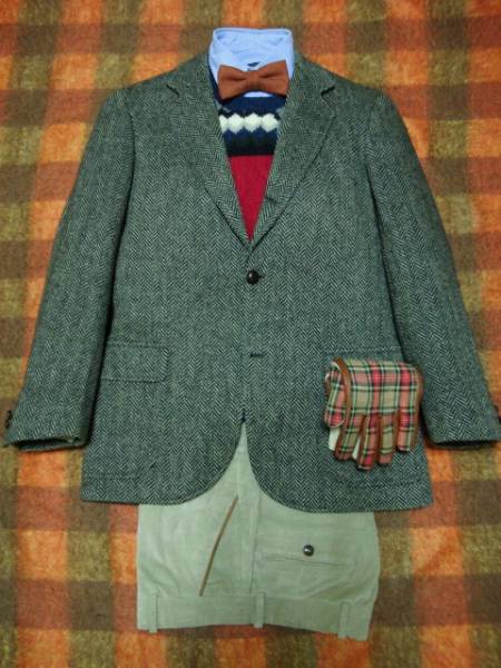 ★ニューヨーカーNEWYORKER/羊毛杉綾織りツイード最高級ブレザー