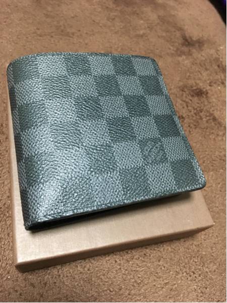ルイヴィトン 二つ折り財布 マルコ ダミエ 黒 ブラック 正規品