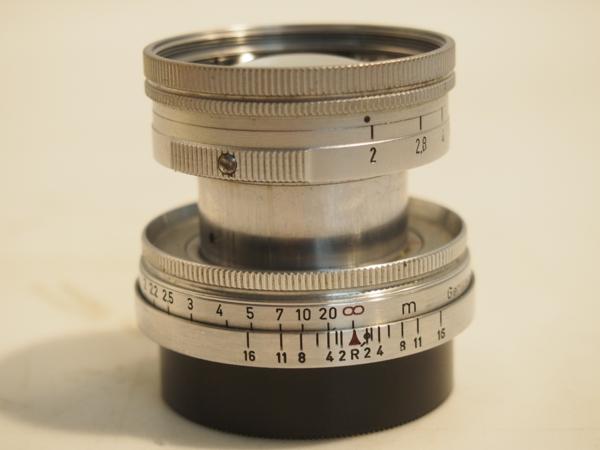 Leica ライカ Lレンズ Summicron 5cm 50mm F2 ズミクロン トリウム 沈胴 IROOAフード付 ★ 4A0BD-15