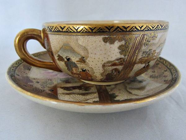 里帰り 薩摩焼 神戸 丸二商店 日本風景絵 カップ＆ソーサー