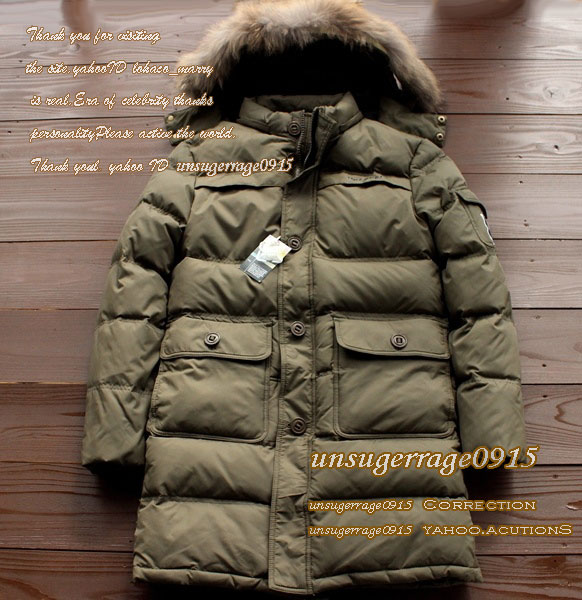当店全品、国内即日発送　同梱OK600円！新品完売■JEEP メンズラクーンファー ロングダウンコートXXLカーキ
