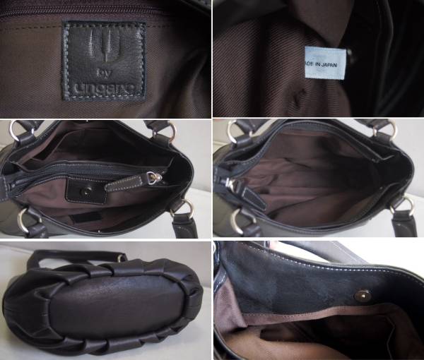 ◆未使用B品*日本製*ungaro/ウンガロ*3室*オイルレザー*トート バッグ*黒◆