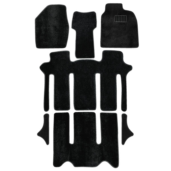 フロアマット エスティマ 30系 トヨタ 7人乗り 7点セット MCR30 ACR30 MCR40 ACR40 ヒールパット付 カーマット スパイク加工 難燃性 黒