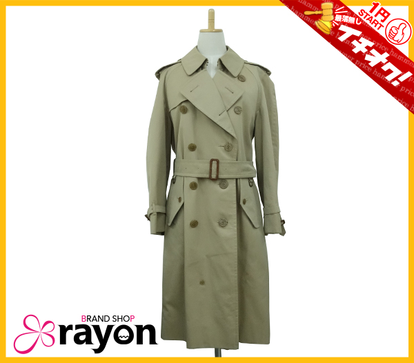 《1円～最落無し》バーバリー Burberrys トレンチコート メンズ ジャケット アウター ベージュ系 コットン 綿 ABランク 【RAYON】